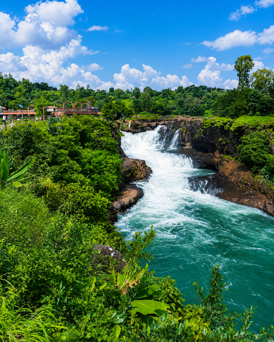 Randha Falls waterfall in monsoon